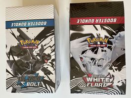Pokémon Black Bolt & White Flare Bundle display - EN