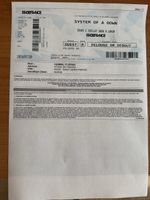 System of a down Ticket in Paris 1Reihe