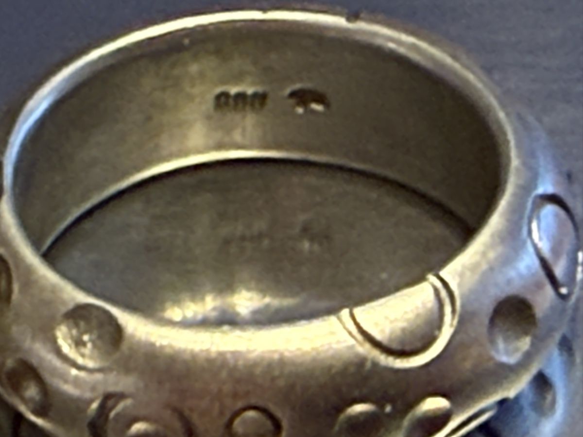 Anelli: 2 schwerere Silberringe, 925 er und 800er Silber Ring – Usato da Goldach venduto da Messerguru 2
