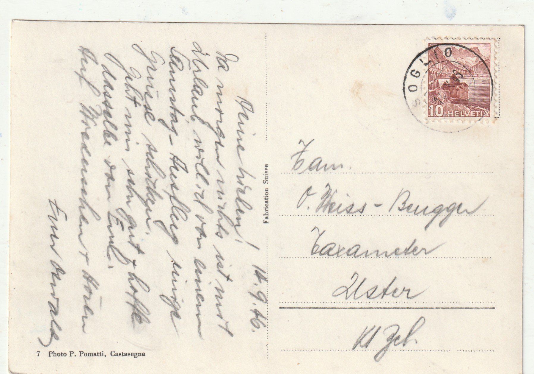 Cartoline postali: Soglio – Usato da Lumbrein venduto da made02 1