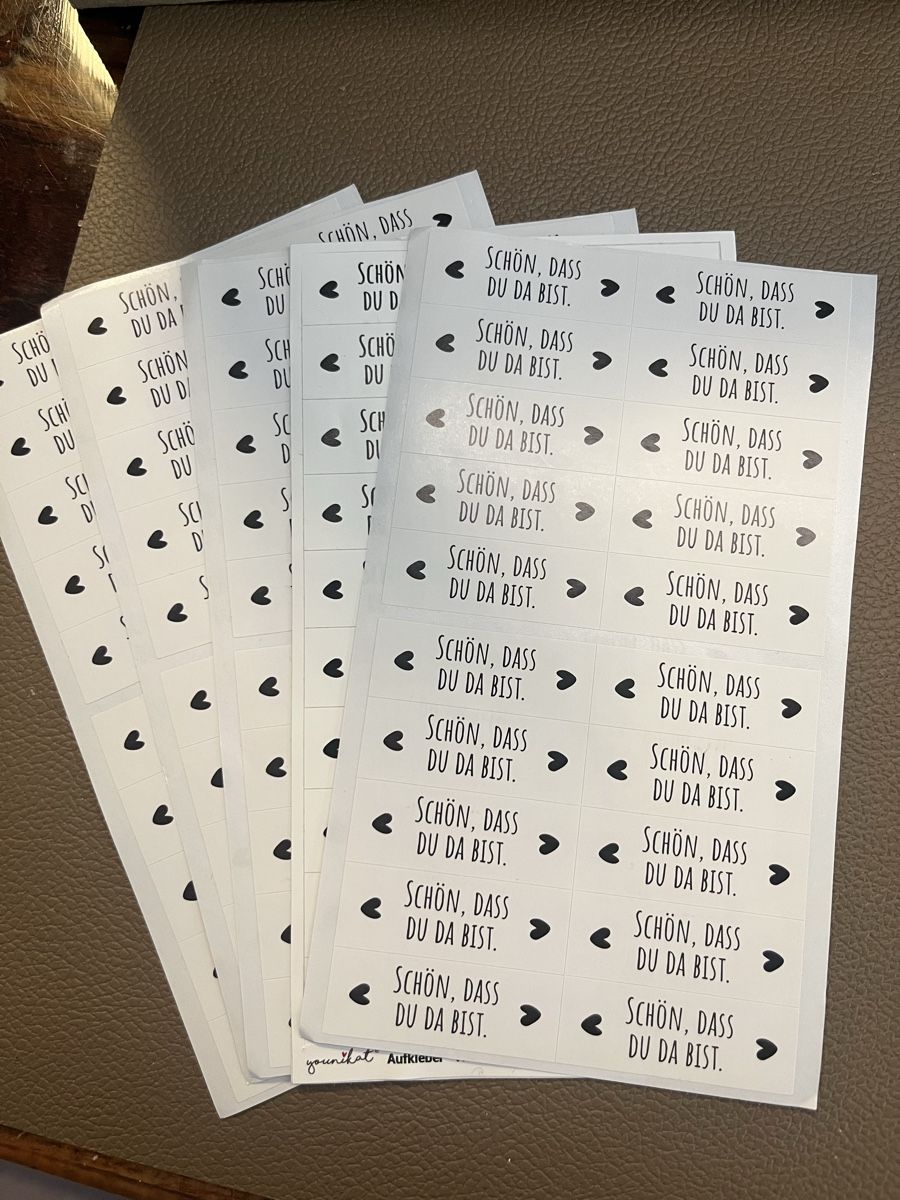 Sticker: 100 Stück Klebeetikett Gastgeschenk – Nuovo (secondo la descrizione) da Oberrieden venduto da Schnaepplijaeger_24