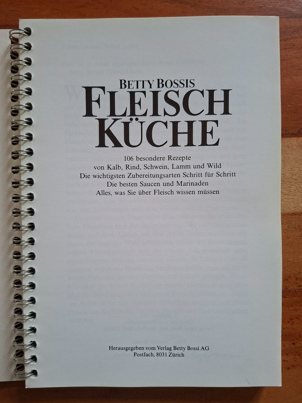 Libri: Betty Bossi; Fleisch Küche – Usato da Boniswil venduto da Totomat-Lady2 1