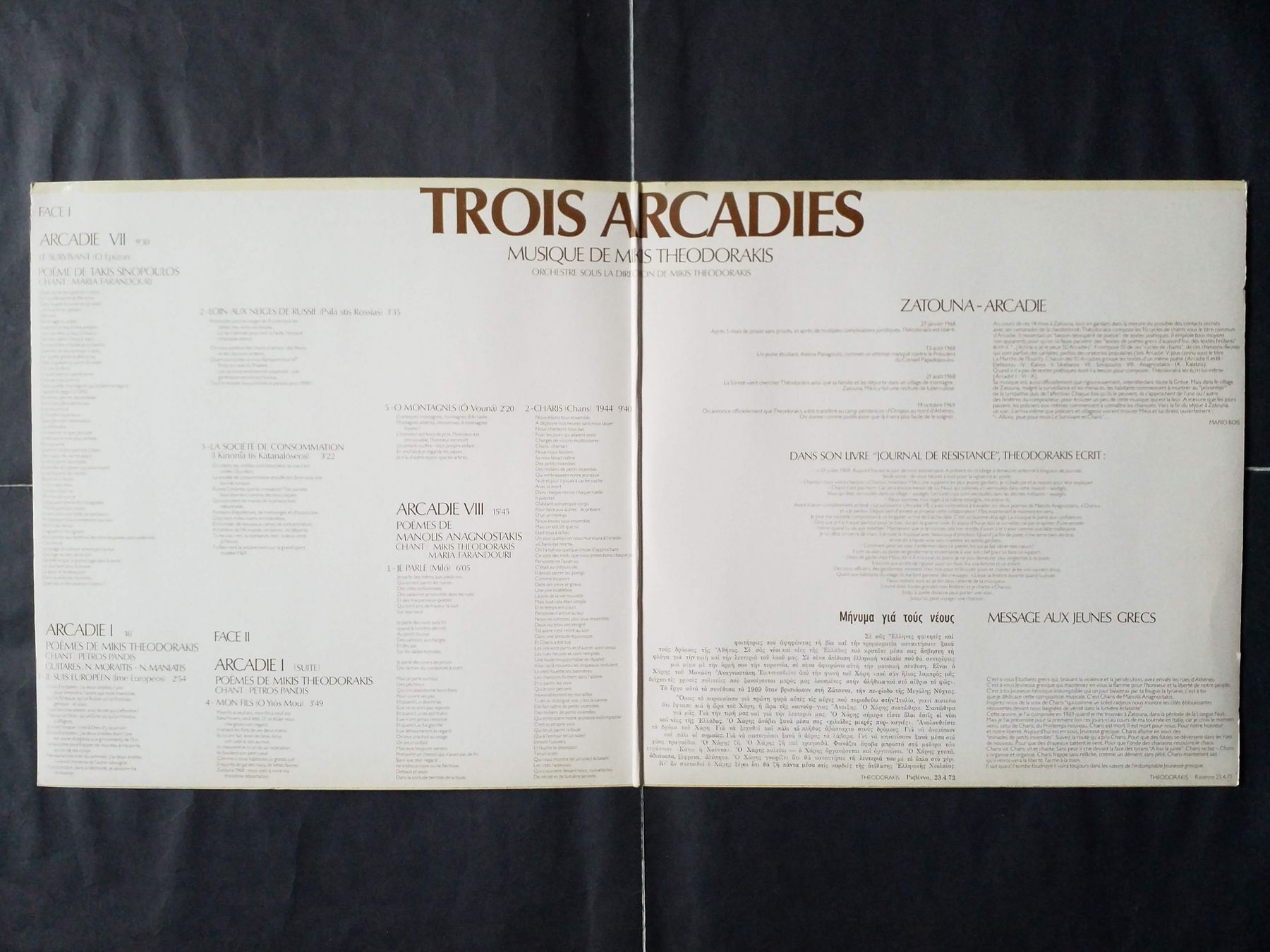 Dischi in vinile: THEODORAKIS CONCERT 3,  arcades ........ 1st 1974  - NEW - – Nuovo (secondo la descrizione) da Yverdon-les-Bains venduto da Jacotreut 2
