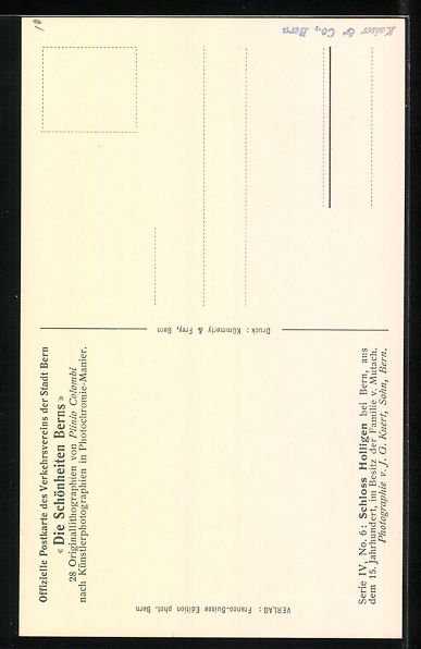 Cartoline postali: Bern, Schloss Holligen in der milden Her – Usato da Berlin venduto da bartko-reher 1