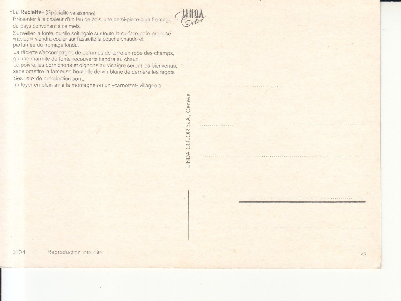 Cartoline postali: La Raclette, um 1970 – Usato da Bürglen TG venduto da StampGraf 1
