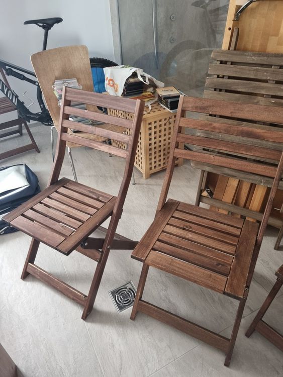 !! ALLES MUSS RAUS !! 4 x Ikea holz Garden Klappstühle Kaufen auf Ricardo