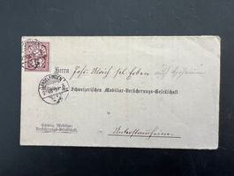 1883 Versicherungs Police Mobiliar Brief  (G127)
