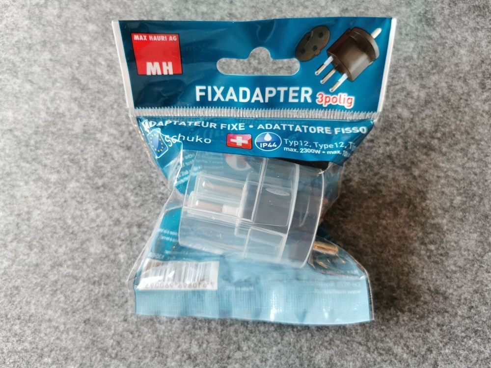 Fixadapter 3 Polig Schuko - Typ 12 (Neu und originalverpackt) in ...