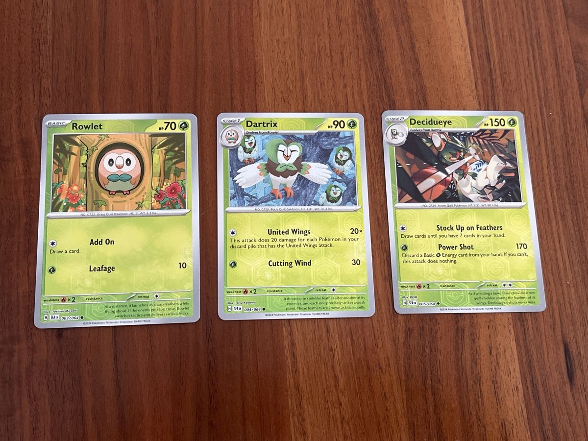 Pokémon Sammelbilder & Trading cards: Pokémon Evolutions (Rowlet-Dartrix-Decidueye) – Neu (gemäss Beschreibung) aus Zug von Markan67