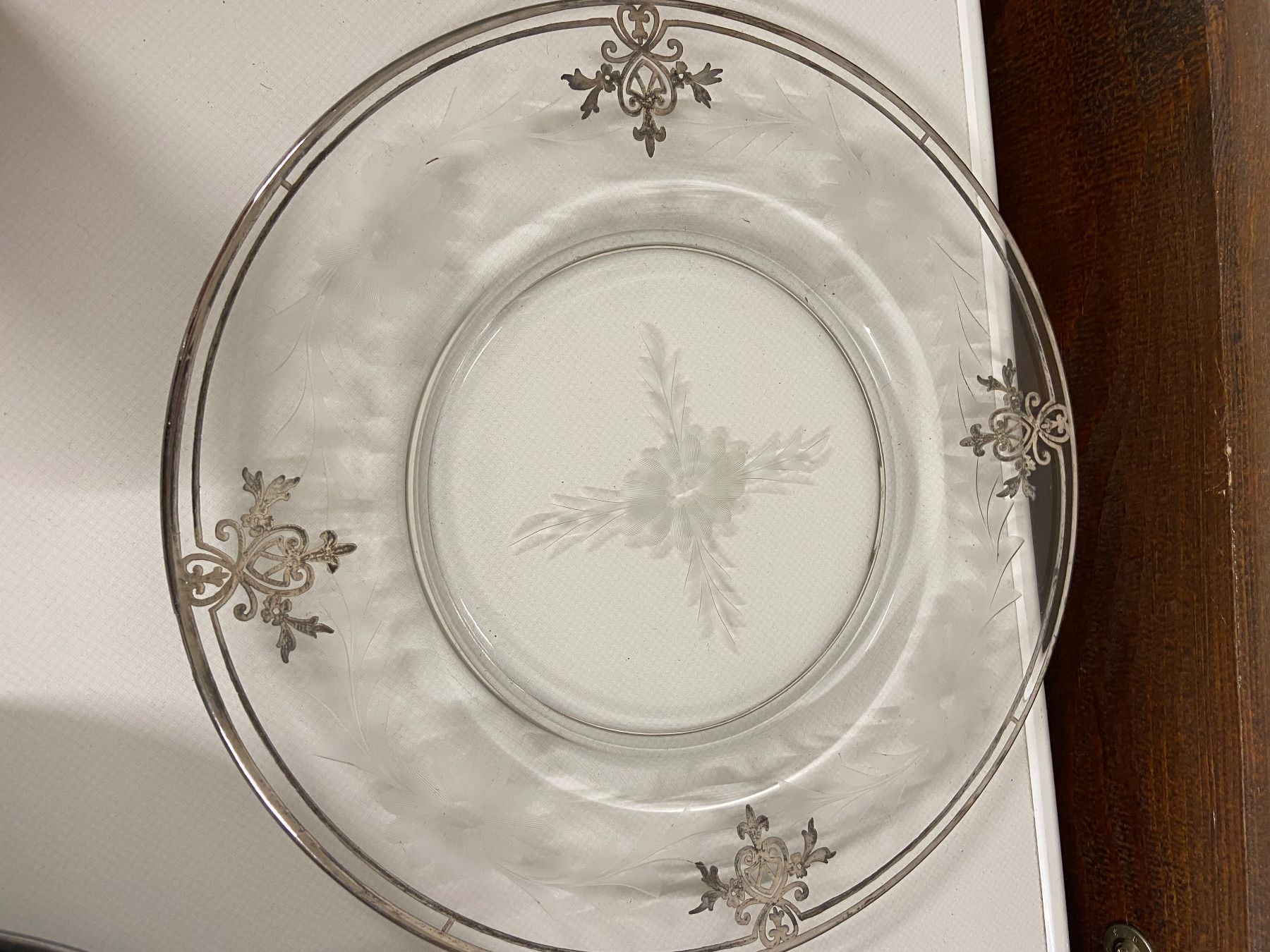 Piatti: Dessertteller, Glas mit Silberdekor, 4 Stk. – Usato da Dietikon venduto da brocki-eyra 9