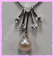 Süsswasser Zucht-Perle Anhänger mit Kette 925 Silber