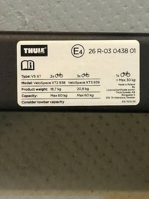 Travi: Heckfahrradträger Thule VeloSpace XT2 938 – Nuovo (secondo la descrizione) da Münchenstein venduto da lri_7d7g 4