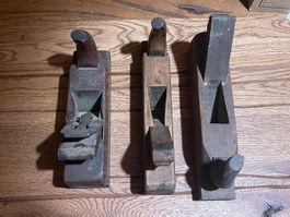Set drei Holzhobel Hobel antik gebraucht guter Zustand