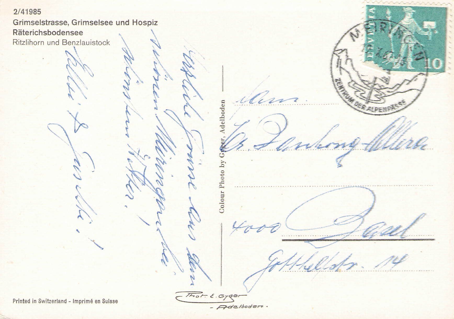 Cartoline postali: - Postauto , Grimselstrasse  , 1967 – Usato da Reichenburg venduto da Pipo-67 1