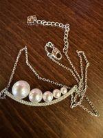 Collier Swarovski croissant de lune avec perles