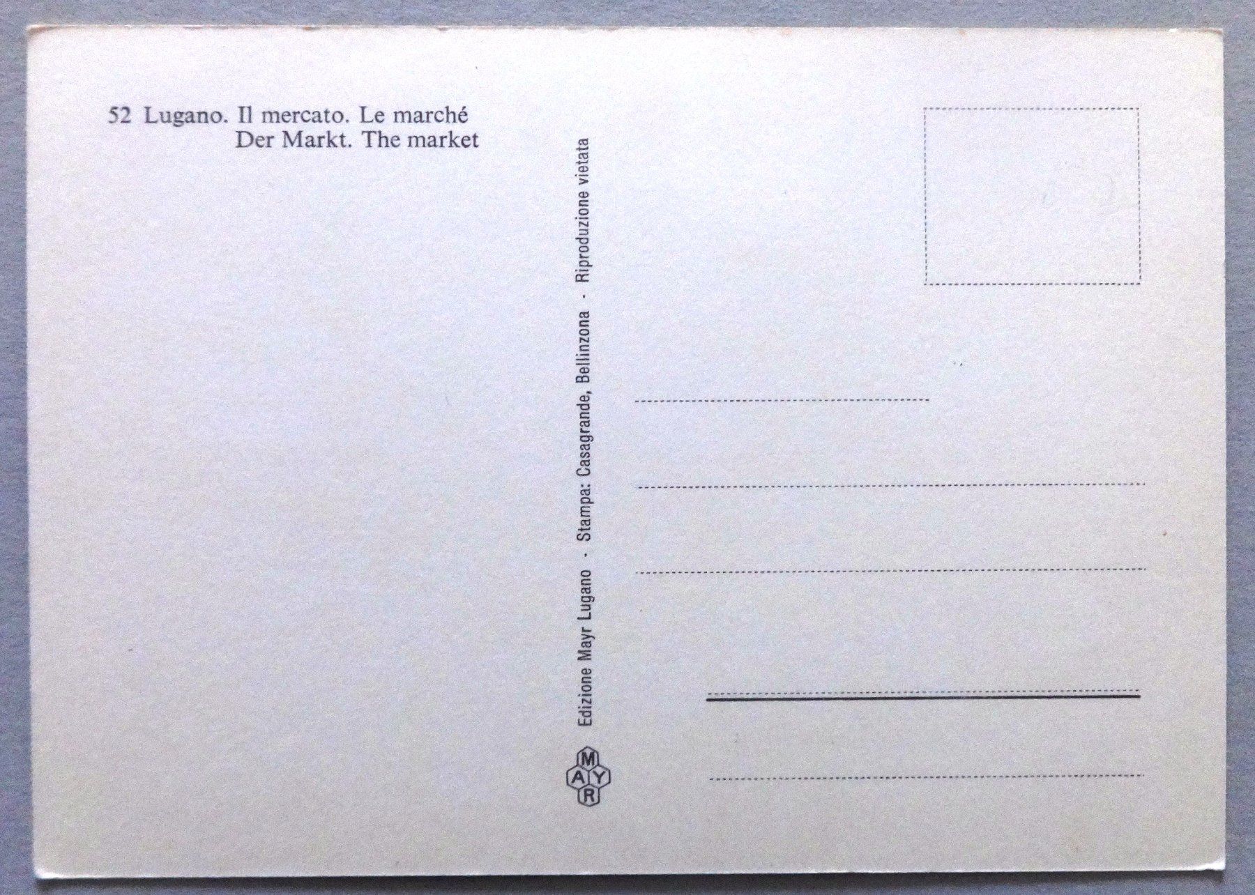 Cartes postales: Lugano - Il mercato – D'occasion à Fétigny par Billy2miny 1