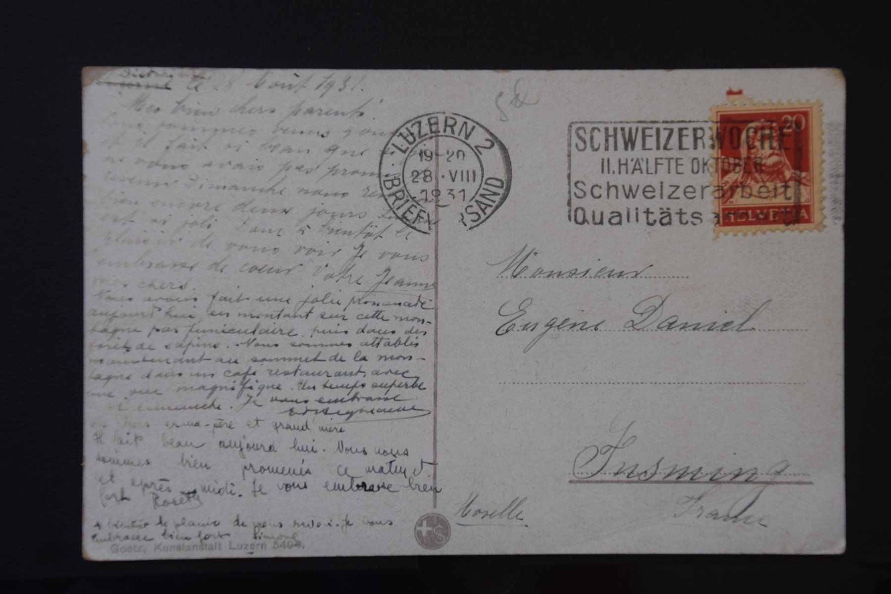 Cartoline postali: AK Luzern, Dietschiberg - Bahn 1931 – Usato da Luzern venduto da CH2018 1
