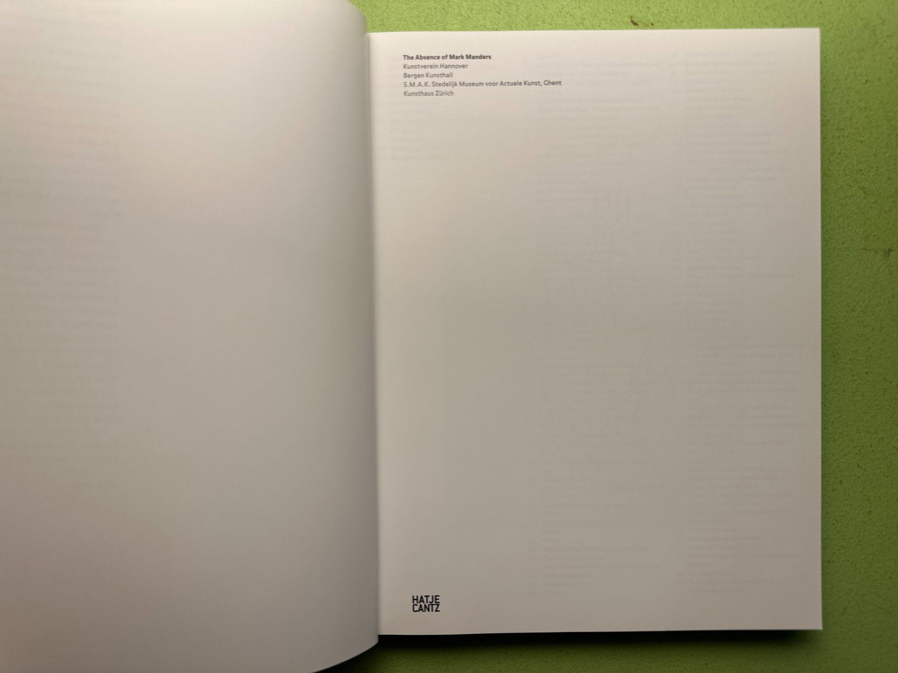 Libri: The Absence of Mark Manders. – Usato da Zürich venduto da allp 1