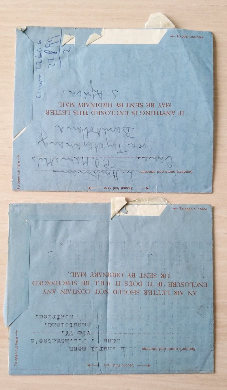 Tutti i francobolli: 2x Aerogram Basutoland nach CH 1958/59 – Usato da Unterägeri venduto da PhilatelieStudiger 1