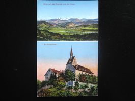(p) AK ST. CHRISCHONA, Blick auf Rheintal Alpen 2-teilig