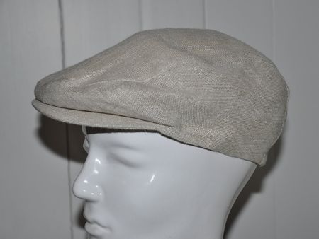 Schirmmütze Flatcap Gr. 57 von Canda, 100% Leinen, wie neu