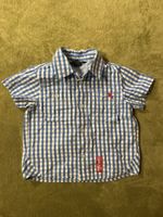 H&M Jungenhemd Gr. 86 Kurzarm Blau Kariert