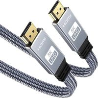 HDMI-2.1-Kabel 8K flach, geflochten, 48 Gbit/s, für TV/PC