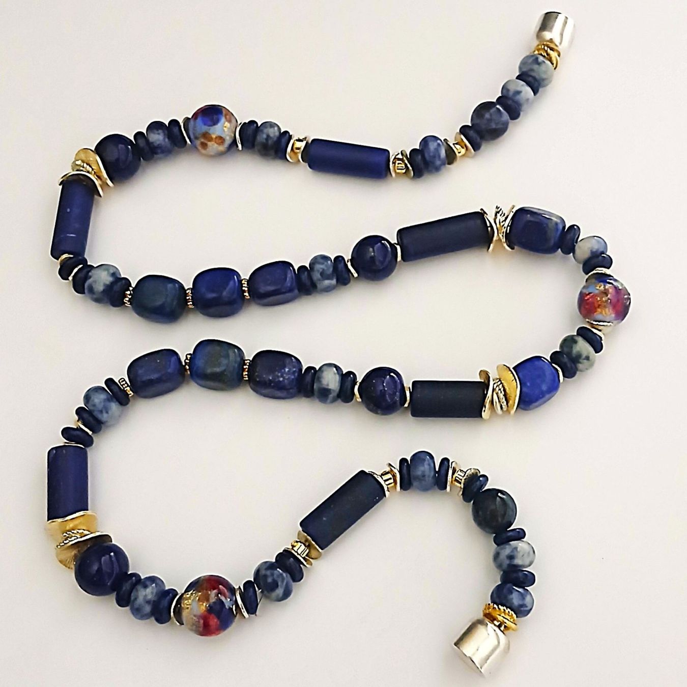 Ketten: Statement Lapislazuli  Murano Halskette  Unikat Silber – Neu und originalverpackt aus Lütisburg von Emarra 4