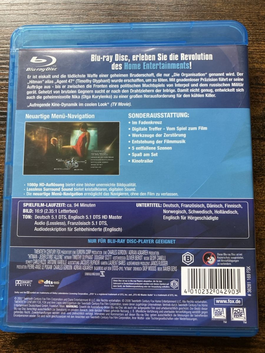 Tutti i DVDs: Hitman BluRay – Usato da Glarus venduto da Jhuber78 1