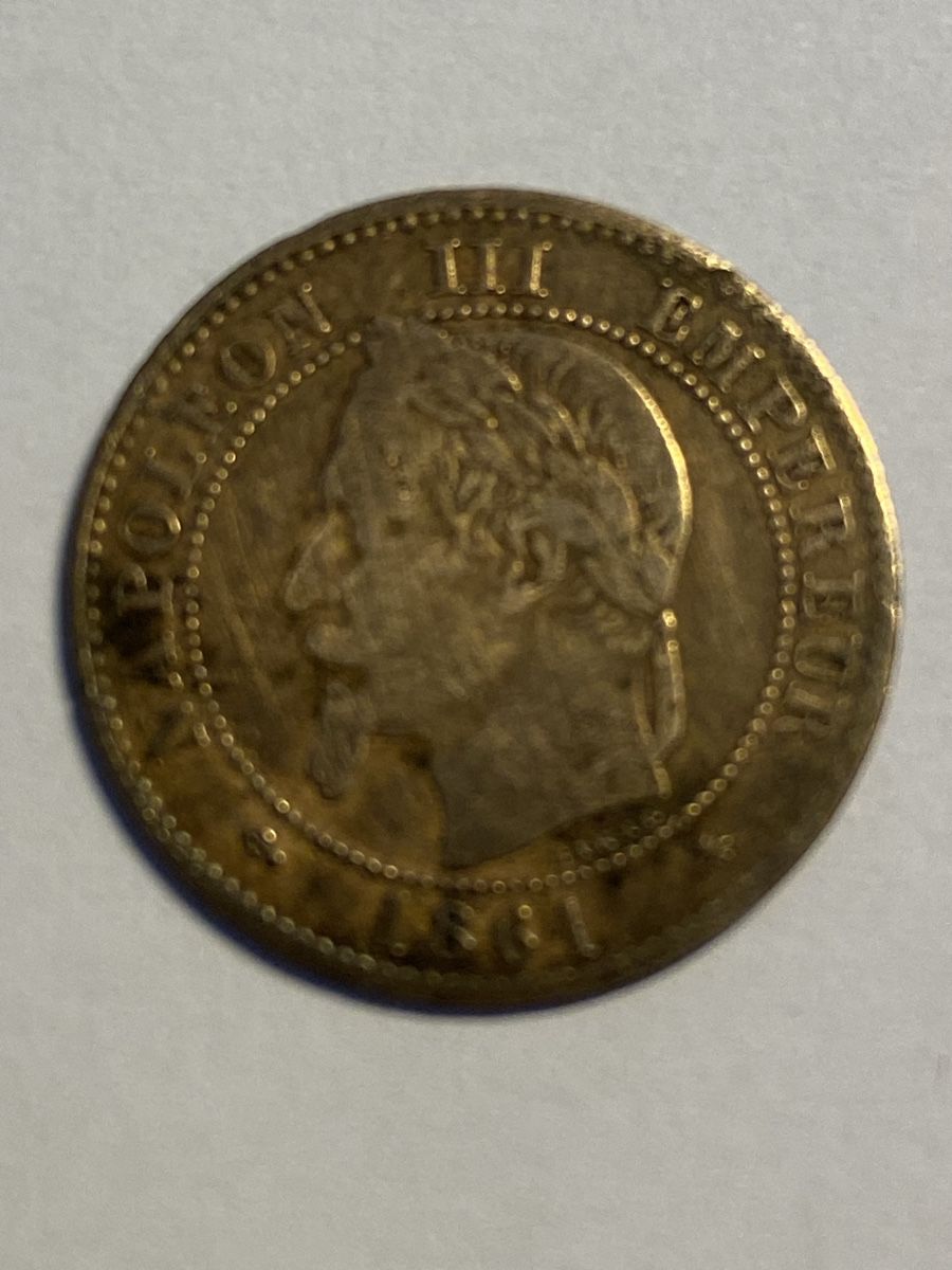 Alle Münzen: Napoléon III, 2 centimes 1861 A cuivre – Gebraucht aus Corsier-sur-Vevey von Ginoarturo