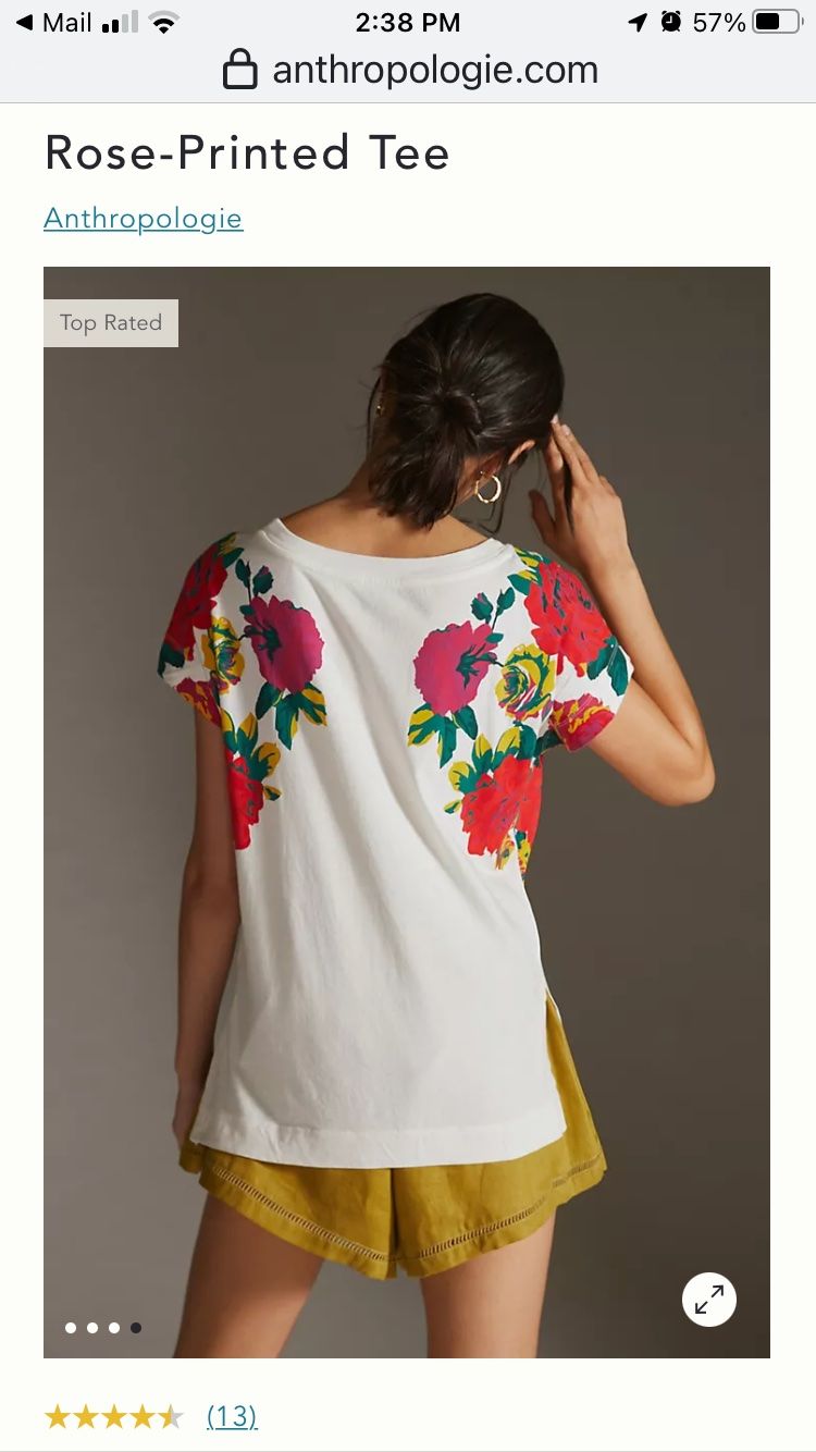 T-shirt: ANTHROPOLOGIE rose printed tee small new! – Nuovo e nell'imballaggio originale da Wädenswil venduto da lucy-ethel 3