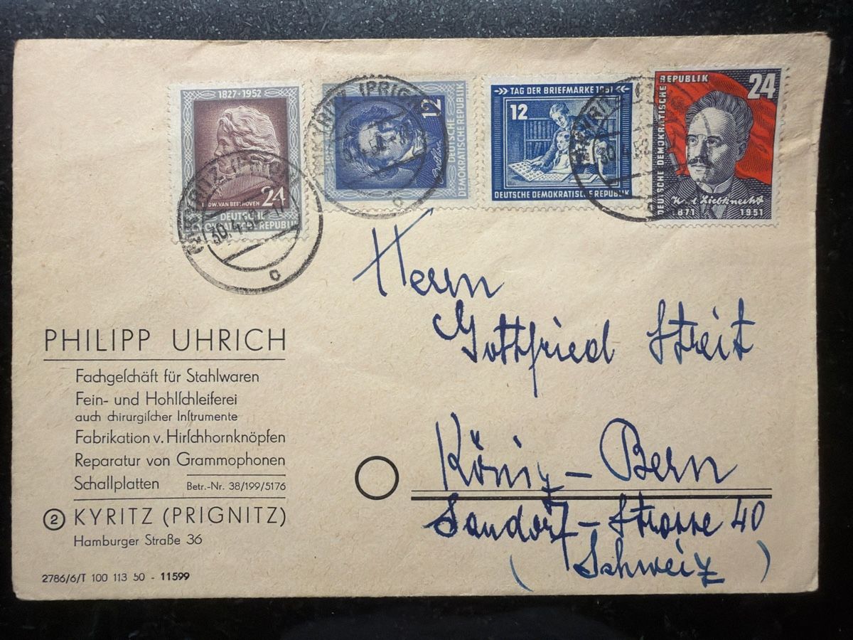 Tous les timbres: Briefumschlag mit DDR Briefmarken – D'occasion à Wettingen par BAG4478