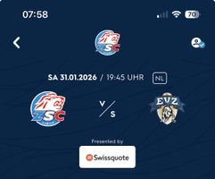 Stehplatzticket ZSC : Zug