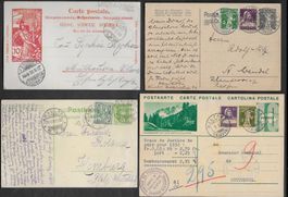 Ab 1900 PK SET ins Ausland + Zusatzfrankaturen selten ab 1.-