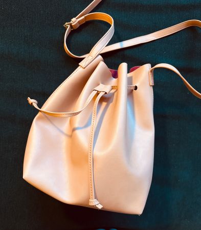 Beuteltasche - Sac seau beige rose poudré