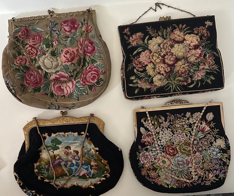 antik vintage stoffe accessoires taschen beuteltaschen 4x Antike Goebelin Damen Taschen (Gebraucht) in Root für CHF 59 – mit