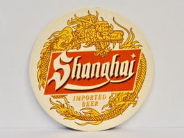 Bierdeckel SHANGHAI IMPORTED BEER Bier Untersetzer Vintage