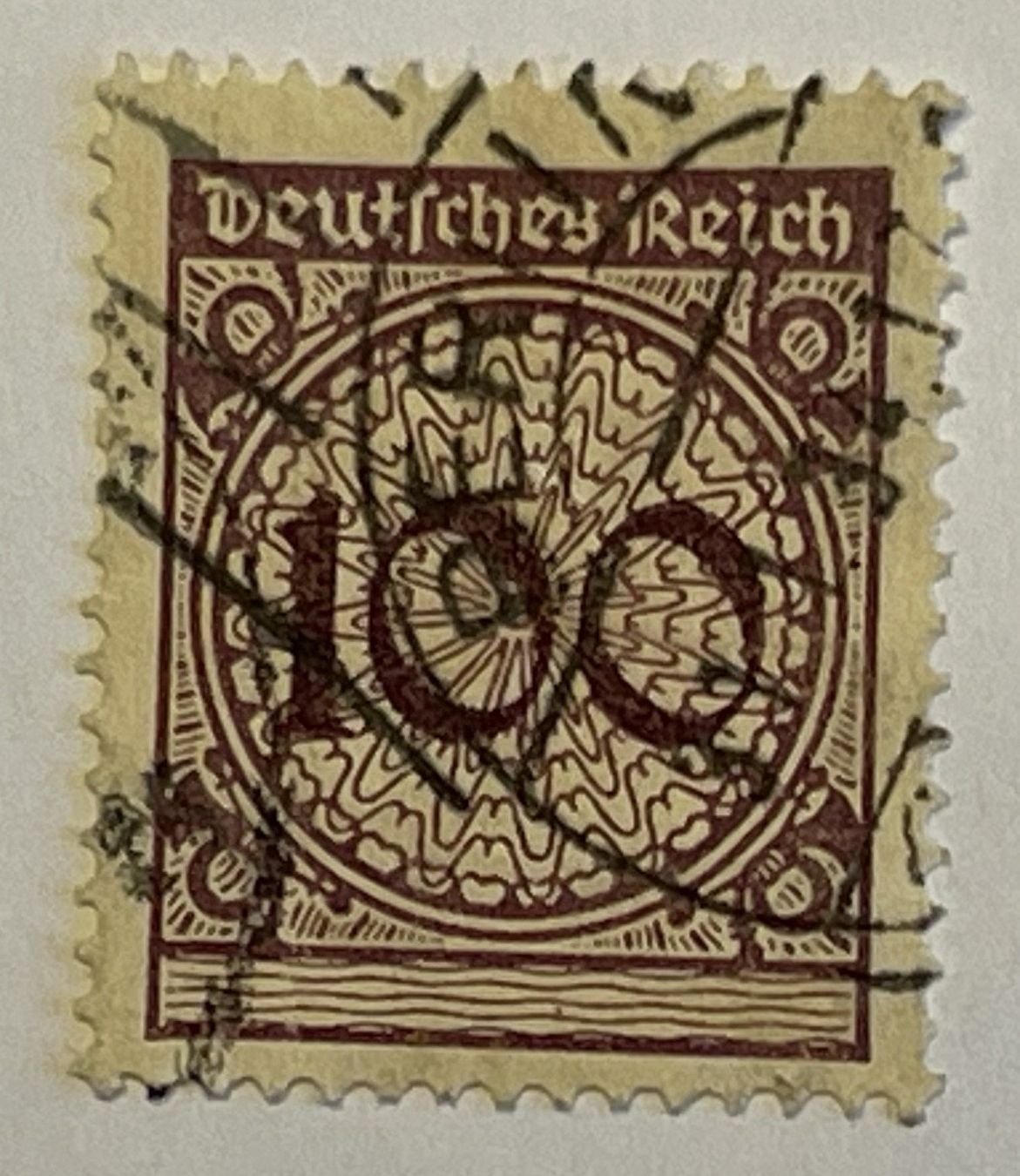 Tutti i francobolli: Deutsches Reich 100 Mark Briefmarke – Usato da Oftringen venduto da Vucki 1