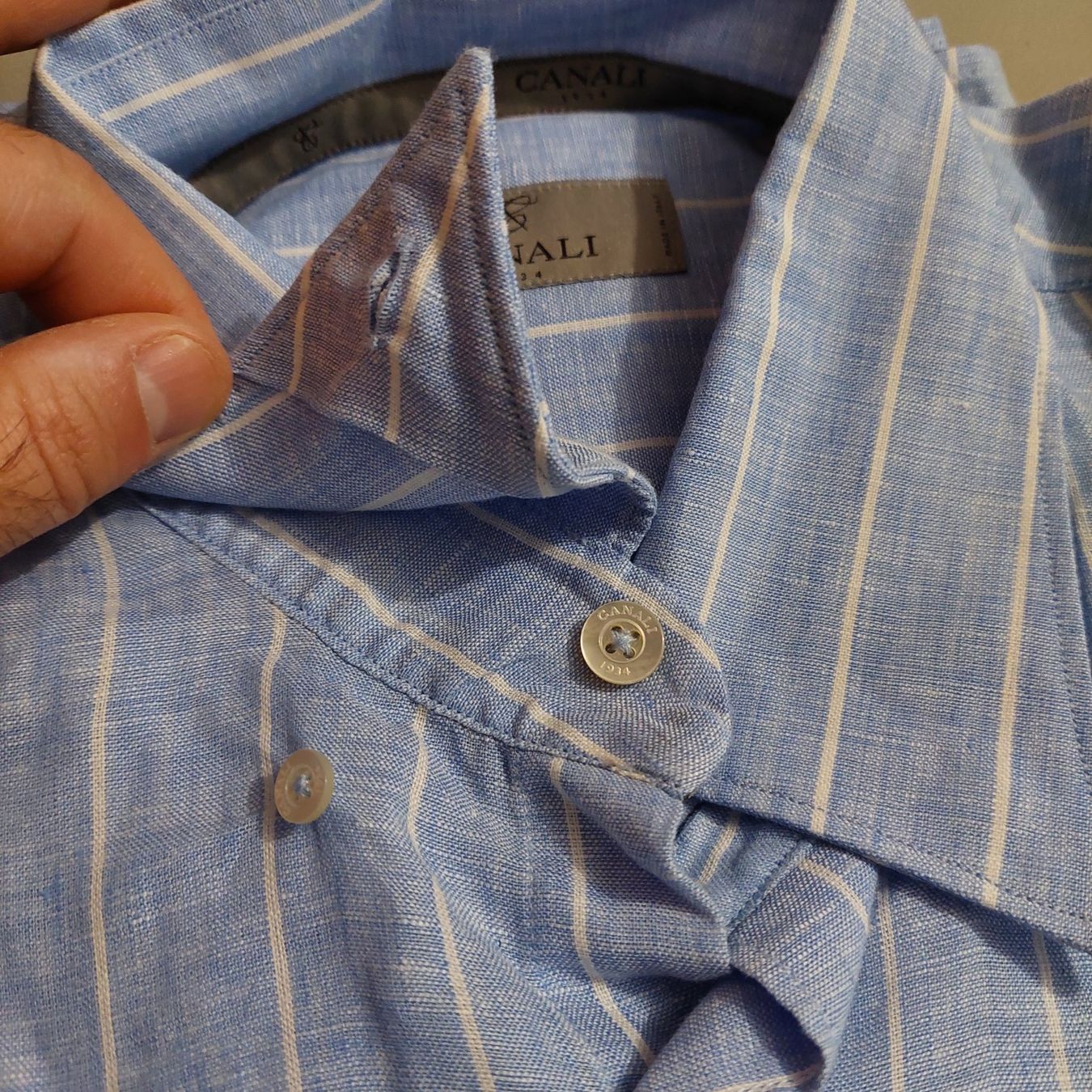 Camicie: Canali Milano 100% Feinstes Leinen Hemd Button Down Gr M NEU – Nuovo (secondo la descrizione) da Walenstadt venduto da ELNINOMARAVILLA 2