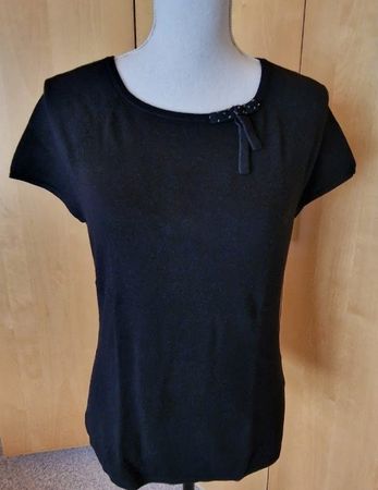 ❣️FEINSTRICK PULLOVER SCHWARZ, GR. 40, KURZARM, 77% RAYON