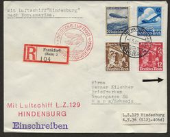 1936 Luftschiff LZ 129 Hindenburg Deutsches Reich nach BERN