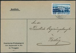 1938 - Völkerbund SDN - Abart - Brief - EF - Trogen AR