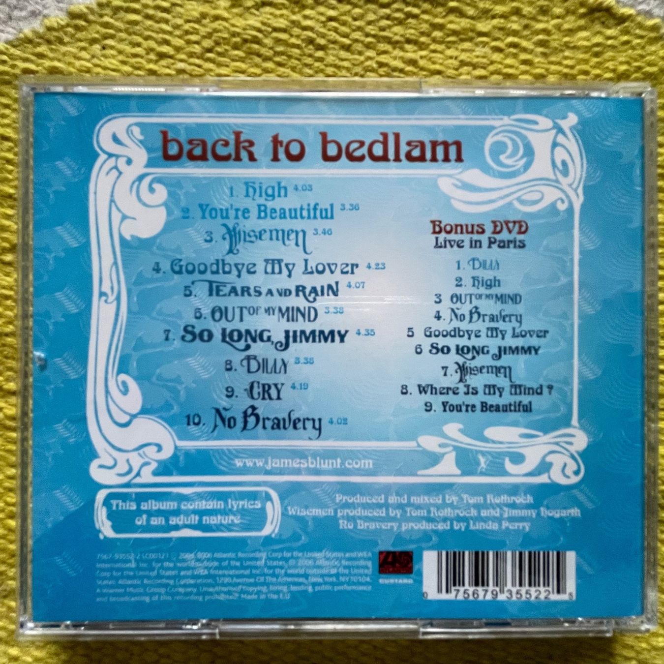CD: JAMES BLUNT-CD+DVD BACK TO BEDLAM – Usato da Rorschacherberg venduto da CD-Roli 1