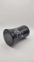 Lackvase schwarz mit Perlmutt - Intarsien Vintage