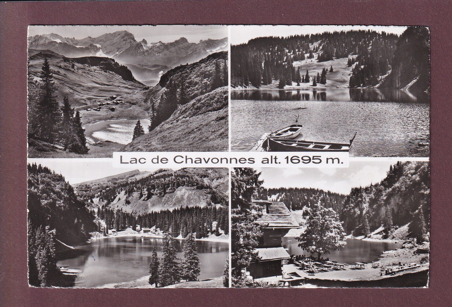Cartoline postali: LAC DES CHAVONNES - 4 images - 1956 – Usato da Pully venduto da nicecards