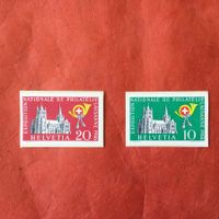 W33 W34 Ausschnitte Briefmarkenausstellung Lausanne 1955 *