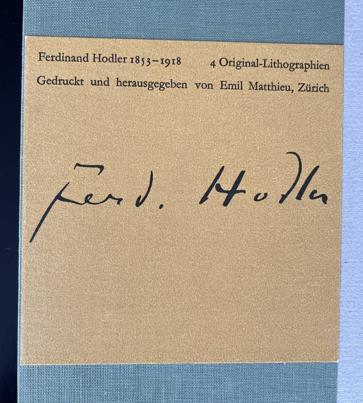 Grafica & Litografie: HODLER FERDINAND - Mappe mit 4 Original-Lithografien – Nuovo (secondo la descrizione) da Schübelbach venduto da artandstyle
