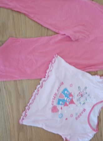 Pyjama Set Mädchen rosa Motivdruck akzeptabler Zustand