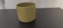 Keramik Übertopf olivengrün mit Sternenmuster ca. 15cm