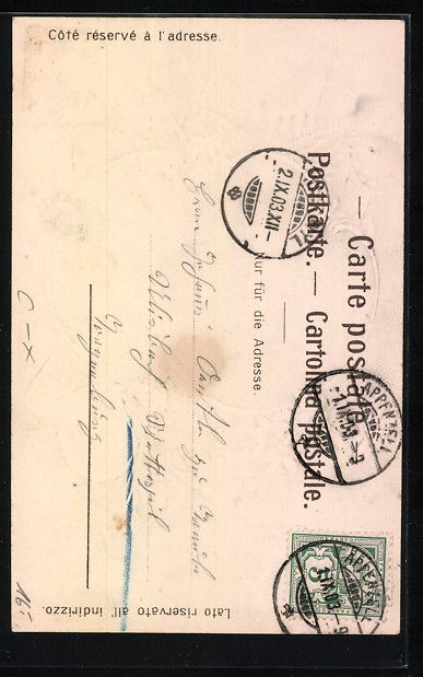 Cartoline postali: Passepartout-Lithographie Appenzell, Kur – Usato da Berlin venduto da bartko-reher 1